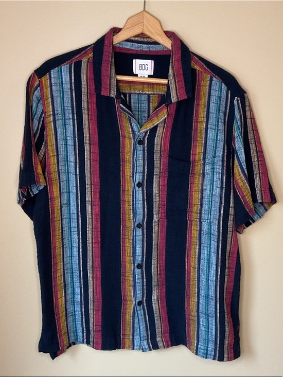 BDG Other - BDG Men’s Striped Camp Collar. Multi Color Button up Shirt Size M